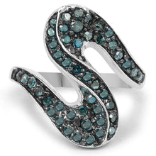 Load image into Gallery viewer, 0.76 Carat Genuine Blue Diamond .925 Sterling Silver Ring
