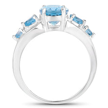 Load image into Gallery viewer, 3.37 Carat Genuine Swiss Blue Topaz .925 Sterling Silver Ring
