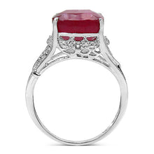 Load image into Gallery viewer, 4.20 ct. t.w. Glass Filled Ruby and White Topaz Ring in Sterling Silver
