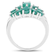 Load image into Gallery viewer, 2.21 Carat Genuine Emerald and White Diamond .925 Sterling Silver Ring
