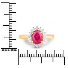 Load image into Gallery viewer, 1.64 Carat Genuine Ruby and White Diamond 14K Yellow Gold Ring
