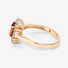 Load image into Gallery viewer, 1.87 Carat Genuine Spessartite Garnet and White Diamond 14K Yellow Gold Ring
