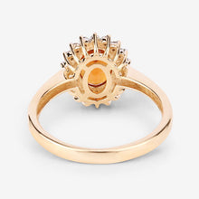 Load image into Gallery viewer, 1.87 Carat Genuine Spessartite Garnet and White Diamond 14K Yellow Gold Ring
