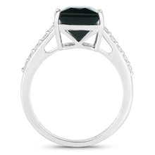 Load image into Gallery viewer, 6.16 Carat Genuine Green Tourmaline and White Diamond 14K White Gold Ring
