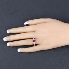 Load image into Gallery viewer, 0.95 Carat Genuine Ruby and White Diamond 10K White Gold Ring
