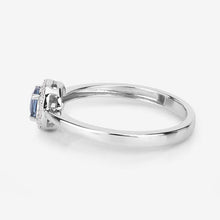 Load image into Gallery viewer, 0.52 Carat Genuine Blue Sapphire and White Diamond 14K White Gold Ring
