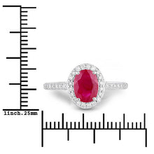 Load image into Gallery viewer, 1.73 Carat Genuine Ruby and White Diamond 14K White Gold Ring
