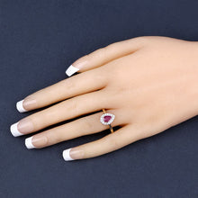 Load image into Gallery viewer, 0.92 Carat Genuine Ruby and White Diamond 14K White Gold Ring
