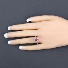 Load image into Gallery viewer, 1.01 Carat Genuine Ruby and White Diamond 10K White Gold Ring
