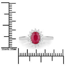 Load image into Gallery viewer, 1.01 Carat Genuine Ruby and White Diamond 10K White Gold Ring
