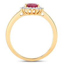 Load image into Gallery viewer, 1.01 Carat Genuine Ruby and White Diamond 10K Yellow Gold Ring
