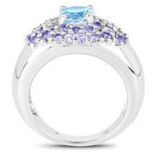 Load image into Gallery viewer, 2.78 Carat Genuine Blue Topaz and Tanzanite .925 Sterling Silver Ring
