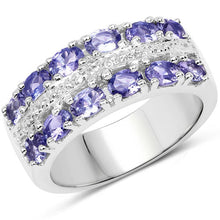 Load image into Gallery viewer, 2.05 Carat Genuine Tanzanite and White Topaz .925 Sterling Silver Ring
