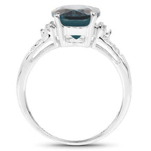 Load image into Gallery viewer, 2.64 Carat Genuine London Blue Topaz and White Topaz .925 Sterling Silver Ring
