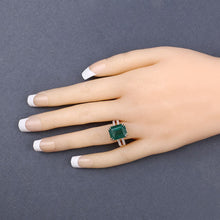 Load image into Gallery viewer, IGI Certified 8.49 Carat Genuine Zambian Emerald and White Diamond 14K Yellow Gold Ring
