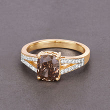 Load image into Gallery viewer, IGI Certified 2.02 Carat Genuine Brown Diamond Center and 0.22cttw White Diamond 18K Yellow Gold Ring (2.24cttw)
