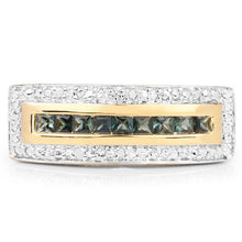 Load image into Gallery viewer, 1.08 Carat Genuine Green Sapphire .925 Sterling Silver Ring
