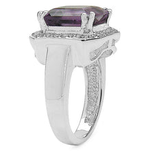 Load image into Gallery viewer, 4.91 Carat Genuine Amethyst &amp; White Topaz .925 Sterling Silver Ring
