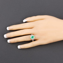 Load image into Gallery viewer, 1.65 Carat Genuine Ethiopian Emerald and White Diamond 14K Yellow Gold Ring
