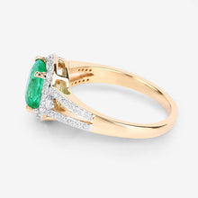 Load image into Gallery viewer, 1.65 Carat Genuine Ethiopian Emerald and White Diamond 14K Yellow Gold Ring

