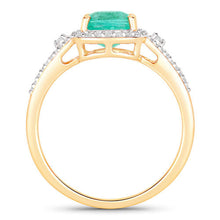 Load image into Gallery viewer, 1.65 Carat Genuine Ethiopian Emerald and White Diamond 14K Yellow Gold Ring
