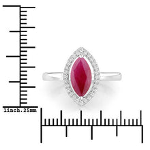 Load image into Gallery viewer, 1.52 Carat Genuine Ruby and White Diamond 10K White Gold Ring
