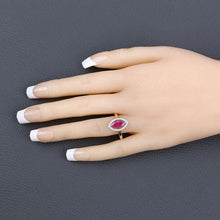 Load image into Gallery viewer, 1.52 Carat Genuine Ruby and White Diamond 10K Yellow Gold Ring
