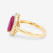 Load image into Gallery viewer, 1.52 Carat Genuine Ruby and White Diamond 10K Yellow Gold Ring
