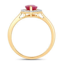 Load image into Gallery viewer, 1.52 Carat Genuine Ruby and White Diamond 10K Yellow Gold Ring
