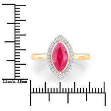 Load image into Gallery viewer, 1.52 Carat Genuine Ruby and White Diamond 10K Yellow Gold Ring
