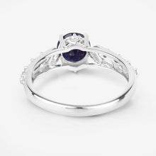 Load image into Gallery viewer, 1.13 Carat Genuine Blue Sapphire and White Diamond 10K White Gold Ring
