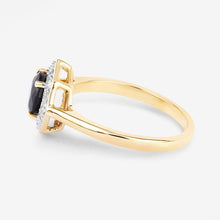 Load image into Gallery viewer, 1.34 Carat Genuine Blue Sapphire and White Diamond 10K Yellow Gold Ring
