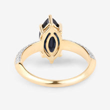 Load image into Gallery viewer, 2.39 Carat Genuine Blue Sapphire and White Diamond 10K Yellow Gold Ring
