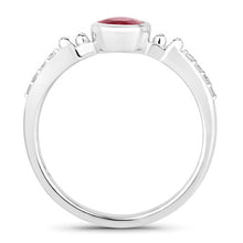 Load image into Gallery viewer, 1.00 Carat Genuine Ruby and White Diamond 14K White Gold Ring
