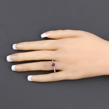 Load image into Gallery viewer, 1.00 Carat Genuine Ruby and White Diamond 14K White Gold Ring
