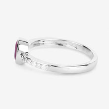 Load image into Gallery viewer, 1.00 Carat Genuine Ruby and White Diamond 14K White Gold Ring
