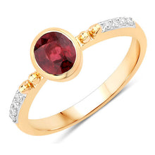 Load image into Gallery viewer, 1.00 Carat Genuine Ruby and White Diamond 14K Yellow Gold Ring
