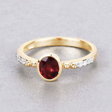 Load image into Gallery viewer, 1.00 Carat Genuine Ruby and White Diamond 14K Yellow Gold Ring
