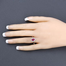 Load image into Gallery viewer, 1.06 Carat Genuine Ruby and White Diamond 14K White Gold Ring
