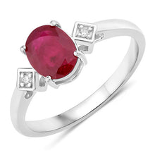 Load image into Gallery viewer, 1.22 Carat Genuine Ruby and White Diamond 14K White Gold Ring
