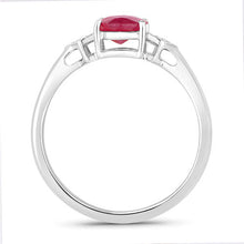 Load image into Gallery viewer, 1.22 Carat Genuine Ruby and White Diamond 14K White Gold Ring

