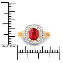 Load image into Gallery viewer, 1.67 Carat Genuine Ruby and White Diamond 14K Yellow Gold Ring
