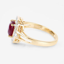 Load image into Gallery viewer, 1.67 Carat Genuine Ruby and White Diamond 14K Yellow Gold Ring
