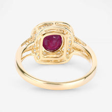 Load image into Gallery viewer, 1.67 Carat Genuine Ruby and White Diamond 14K Yellow Gold Ring
