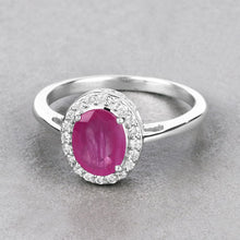 Load image into Gallery viewer, 1.83 Carat Genuine Ruby and White Diamond 14K White Gold Ring
