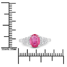 Load image into Gallery viewer, 1.52 Carat Genuine Ruby and White Diamond 14K White Gold Ring
