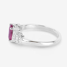 Load image into Gallery viewer, 1.52 Carat Genuine Ruby and White Diamond 14K White Gold Ring
