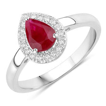 Load image into Gallery viewer, 1.02 Carat Genuine Ruby and White Diamond 14K White Gold Ring
