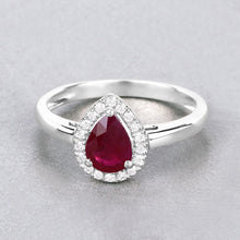 Load image into Gallery viewer, 1.02 Carat Genuine Ruby and White Diamond 14K White Gold Ring
