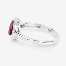 Load image into Gallery viewer, 1.02 Carat Genuine Ruby and White Diamond 14K White Gold Ring
